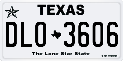TX license plate DLO3606
