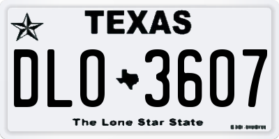 TX license plate DLO3607