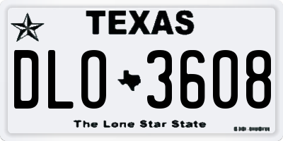 TX license plate DLO3608