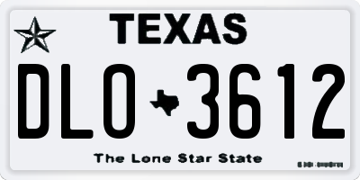 TX license plate DLO3612
