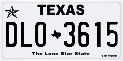 TX license plate DLO3615