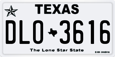 TX license plate DLO3616