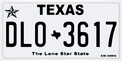 TX license plate DLO3617
