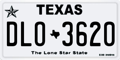 TX license plate DLO3620