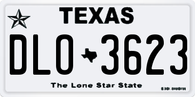 TX license plate DLO3623