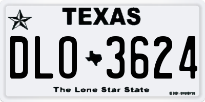 TX license plate DLO3624