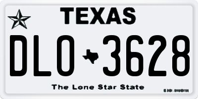 TX license plate DLO3628