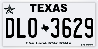 TX license plate DLO3629
