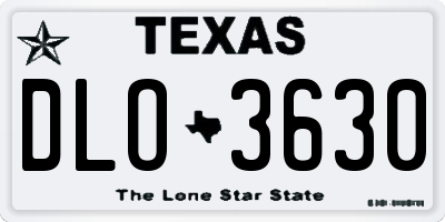 TX license plate DLO3630