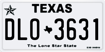 TX license plate DLO3631