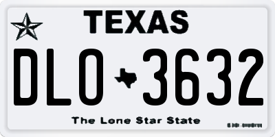 TX license plate DLO3632