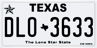 TX license plate DLO3633