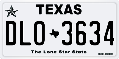 TX license plate DLO3634