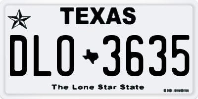 TX license plate DLO3635