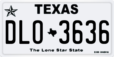 TX license plate DLO3636