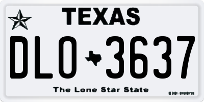 TX license plate DLO3637