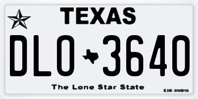 TX license plate DLO3640