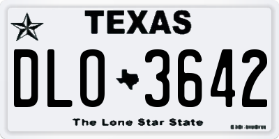 TX license plate DLO3642