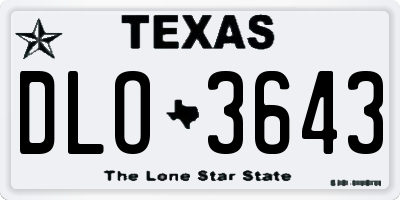 TX license plate DLO3643
