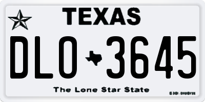 TX license plate DLO3645