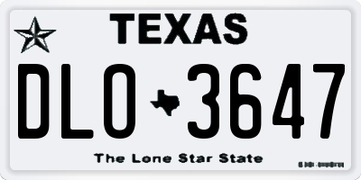 TX license plate DLO3647
