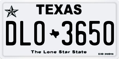TX license plate DLO3650