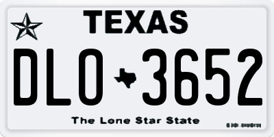 TX license plate DLO3652