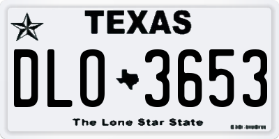 TX license plate DLO3653