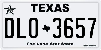 TX license plate DLO3657