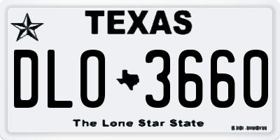 TX license plate DLO3660