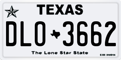 TX license plate DLO3662