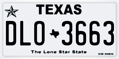 TX license plate DLO3663