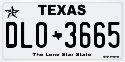 TX license plate DLO3665