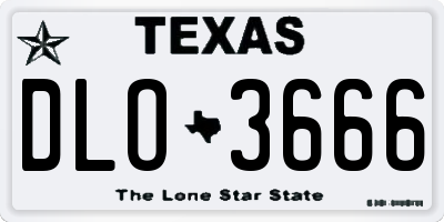 TX license plate DLO3666