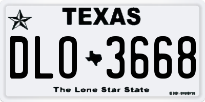 TX license plate DLO3668
