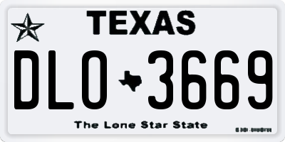 TX license plate DLO3669