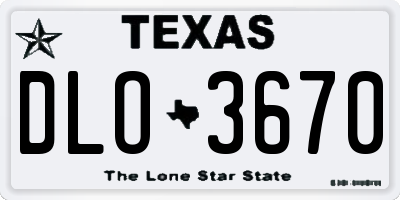 TX license plate DLO3670
