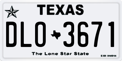TX license plate DLO3671