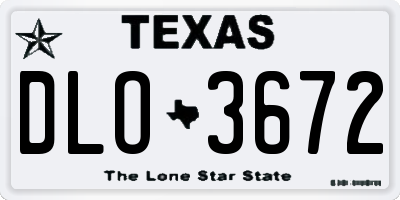 TX license plate DLO3672