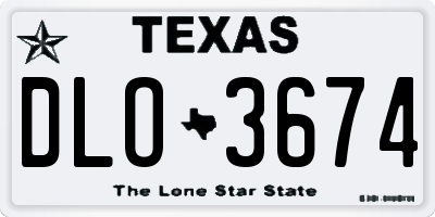 TX license plate DLO3674