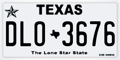 TX license plate DLO3676