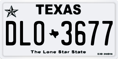 TX license plate DLO3677