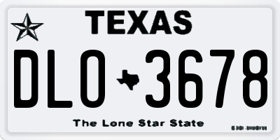 TX license plate DLO3678