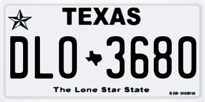 TX license plate DLO3680