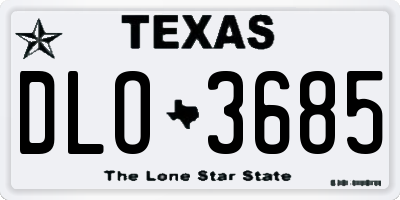 TX license plate DLO3685