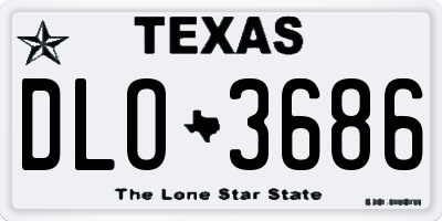 TX license plate DLO3686