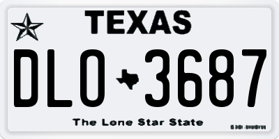 TX license plate DLO3687