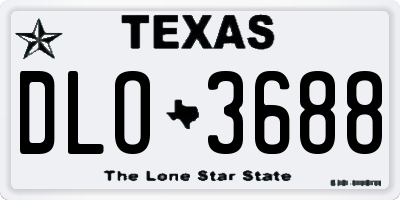 TX license plate DLO3688