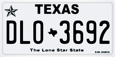 TX license plate DLO3692