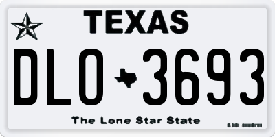 TX license plate DLO3693